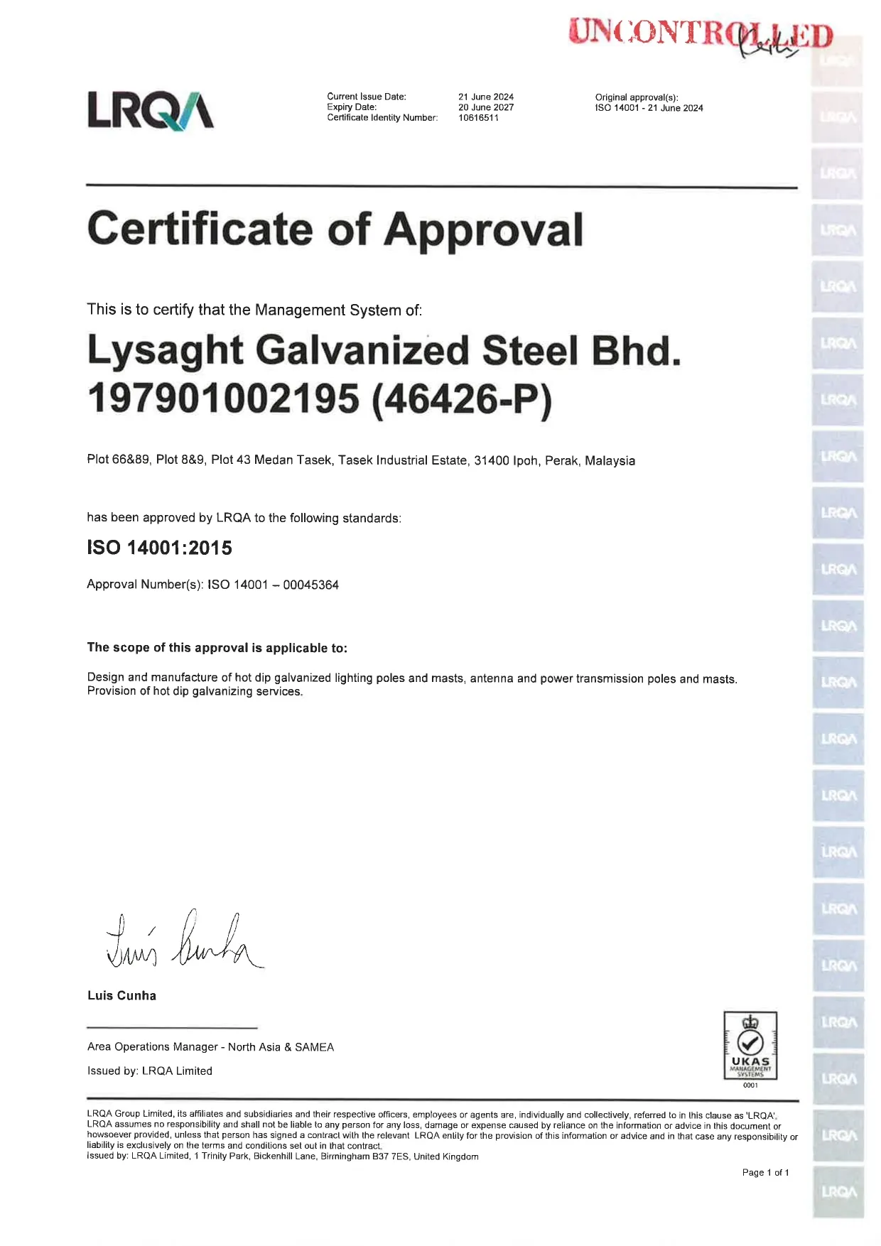iso ems 14001 cert